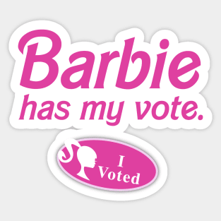 Barbie Has My Vote Sticker